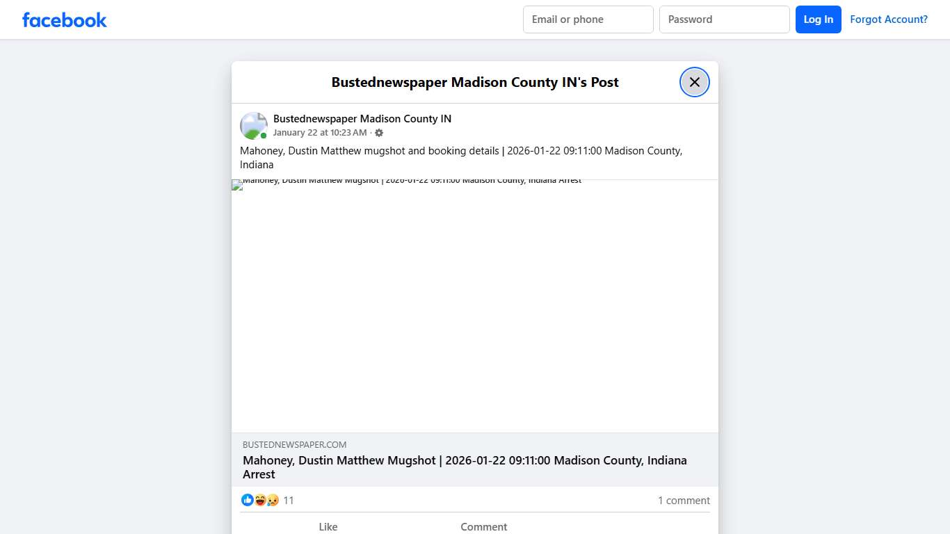 Mahoney, Dustin... - Bustednewspaper Madison County IN Facebook