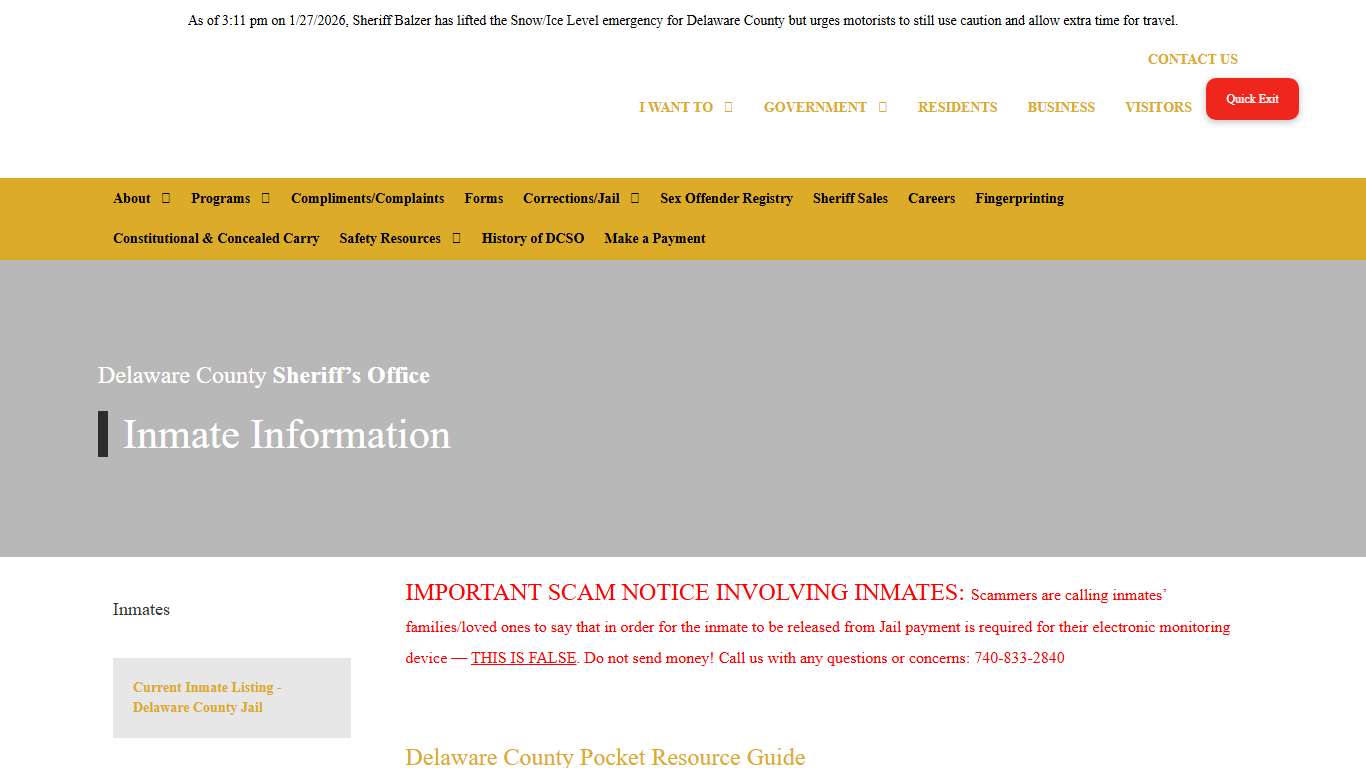 Inmate Information - Sheriff